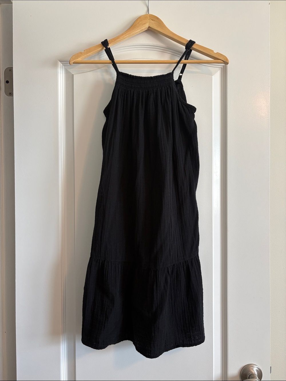 Old Navy Black Tiered Spaghetti-Strap Midi Dress